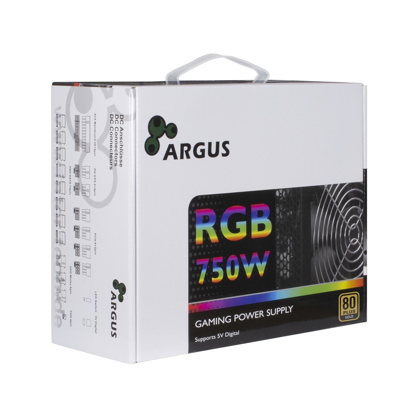 750W Inter-Tech Argus RGB-750W - CM II - 80+ Gold — Buy in Cyprus with Fast Delivery