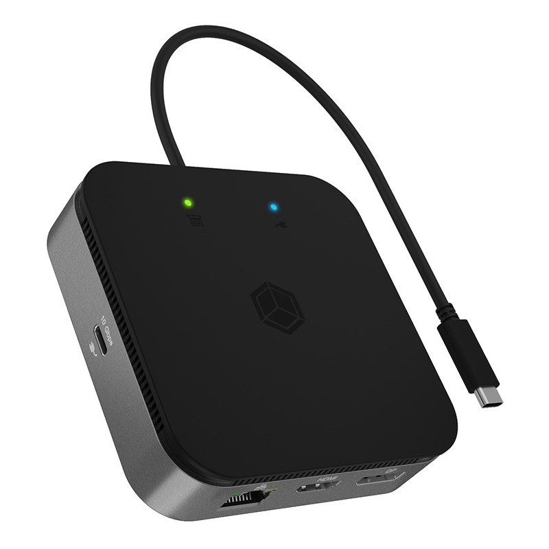 ICY BOX IB-DK408-C41 USB4/Thunderbolt 4 7-in-1 PD 60W Docking Station - IB-DK408-C41 - Anthracite