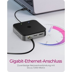 ICY BOX IB-DK408-C41 USB4/Thunderbolt 4 7-in-1 PD 60W Docking Station - IB-DK408-C41 - Anthracite