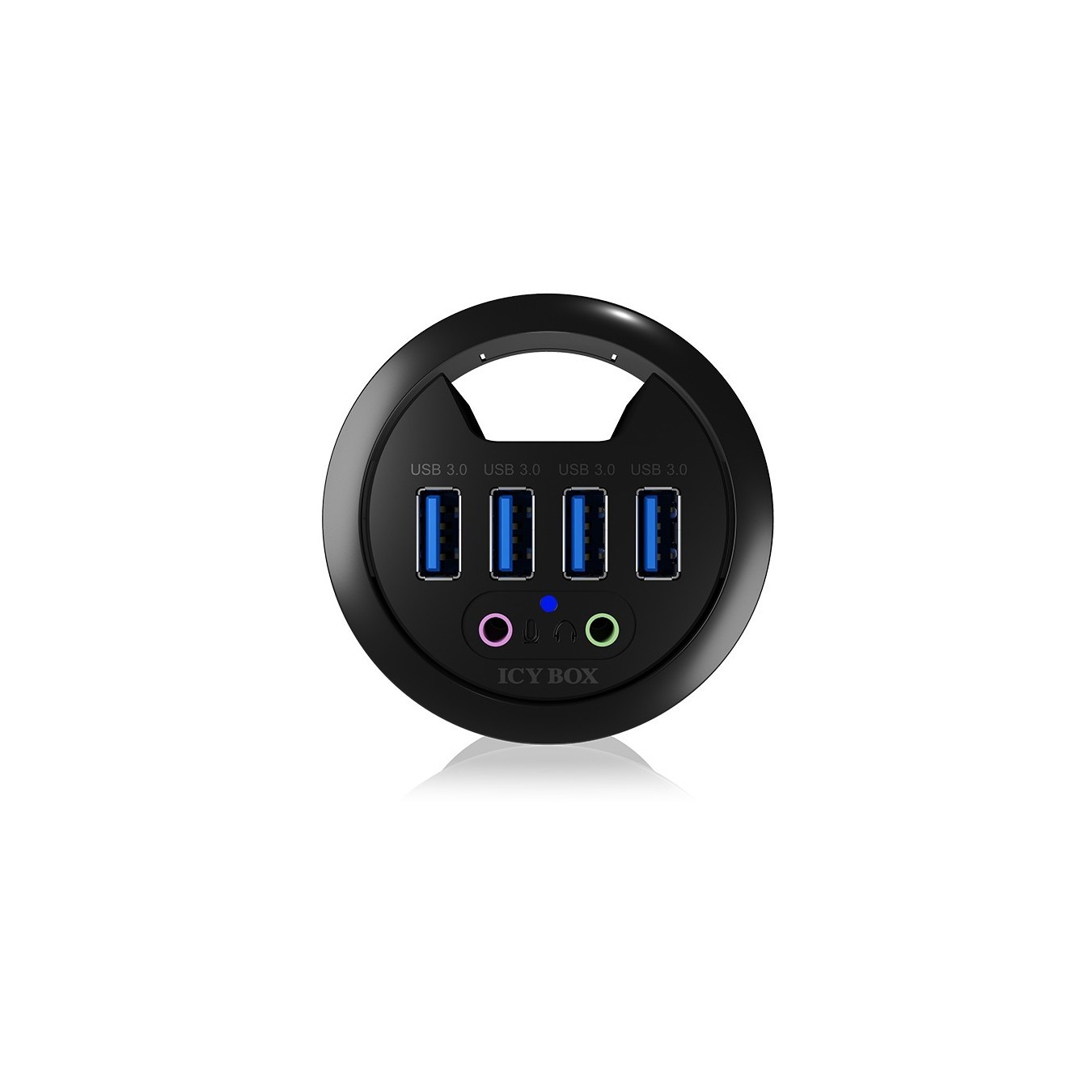 ICY BOX Desk Hub 4x USB 3.0 Type-A with Audio In/Out — Buy in Cyprus with Fast Delivery