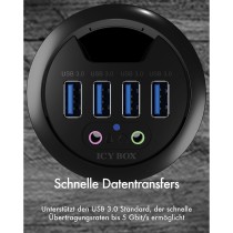 ICY BOX Desk Hub 4x USB 3.0 Type-A with Audio In/Out — Buy in Cyprus with Fast Delivery