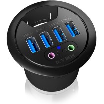 ICY BOX Desk Hub 4x USB 3.0 Type-A with Audio In/Out — Buy in Cyprus with Fast Delivery