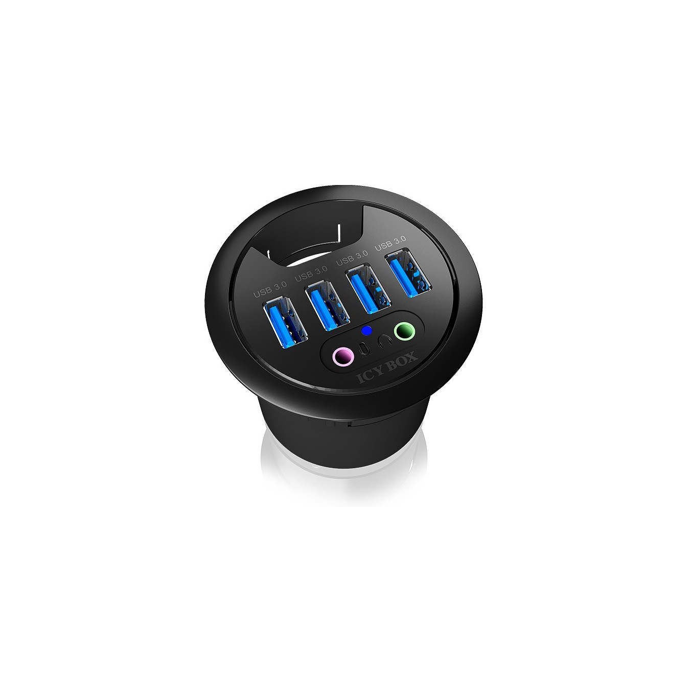 ICY BOX Desk Hub 4x USB 3.0 Type-A with Audio In/Out — Buy in Cyprus with Fast Delivery