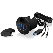 ICY BOX Desk Hub 4x USB 3.0 Type-A with Audio In/Out — Buy in Cyprus with Fast Delivery