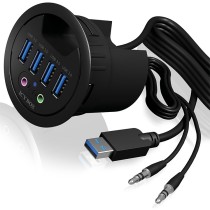 ICY BOX Desk Hub 4x USB 3.0 Type-A with Audio In/Out — Buy in Cyprus with Fast Delivery