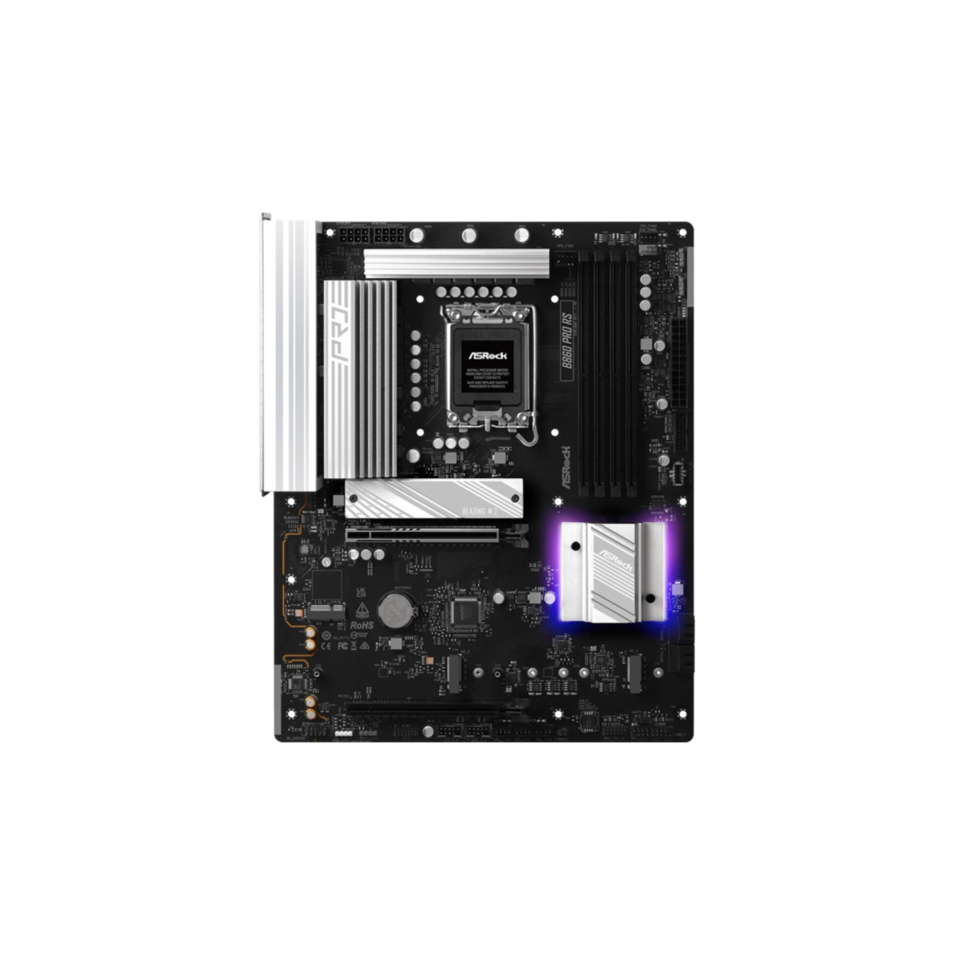 ASRock B860 Pro RS (1851) - Race Sport Edition Motherboard, Hi-Density Power, 10+1+1 VRM, Dr.MOS, Overclock-Ready