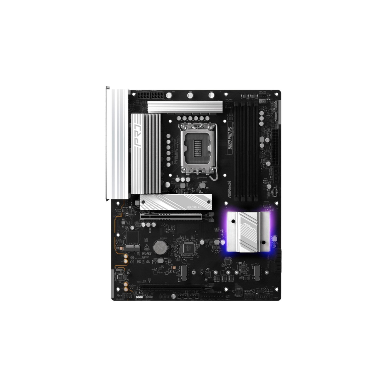 ASRock B860 Pro RS (1851) - Race Sport Edition Motherboard, Hi-Density Power, 10+1+1 VRM, Dr.MOS, Overclock-Ready