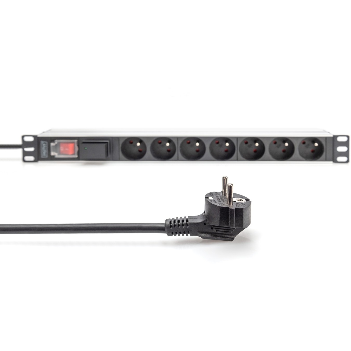 DIGITUS PDU 1U - 7xCEE7 outlets, 230V, 16A, black — Buy in Cyprus with Fast Delivery