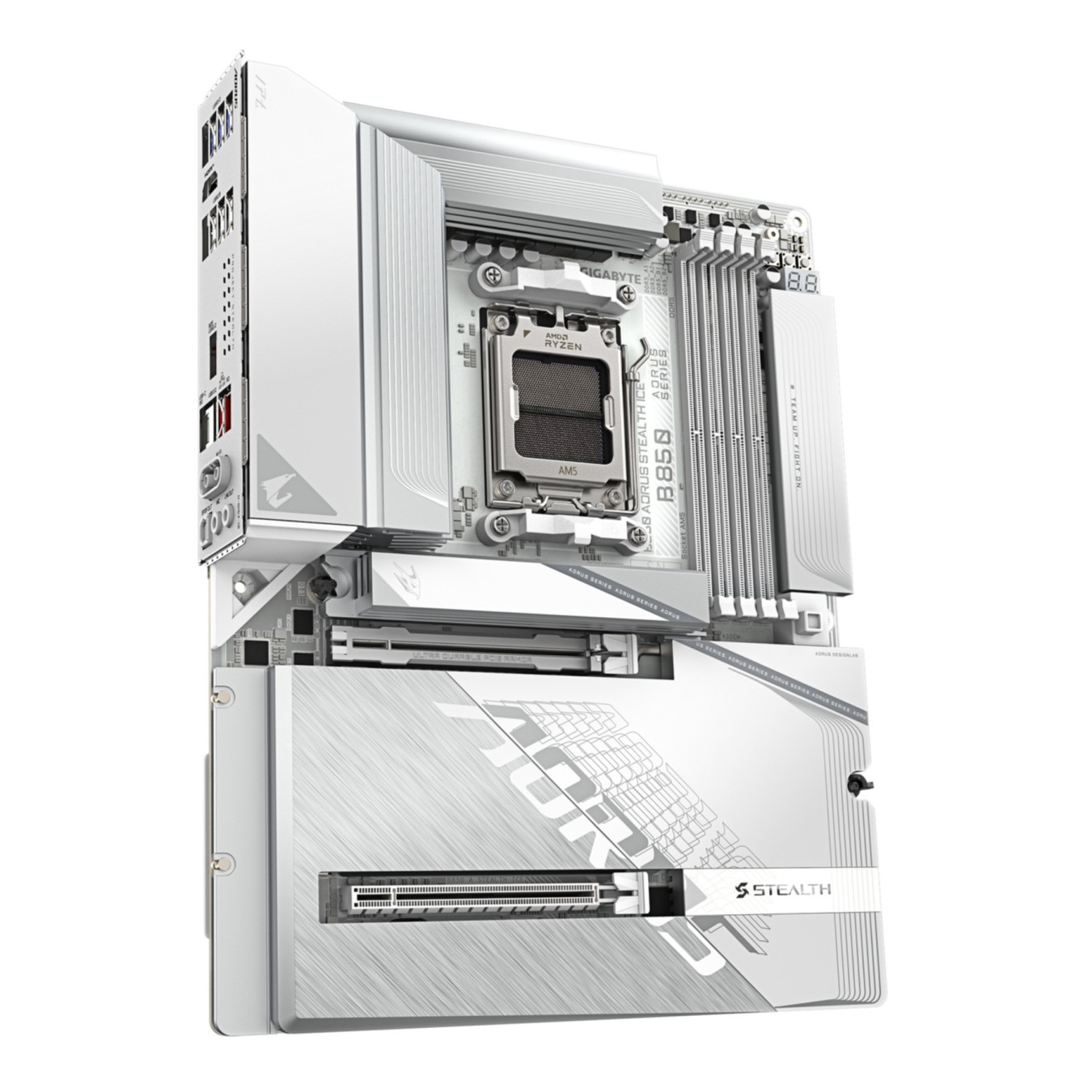 GIGABYTE GA-B850 A STEALTH ICE - AM5 ATX Motherboard - DDR5, 4x DIMM, 256GB Max, Ryzen 7000/8000/9000