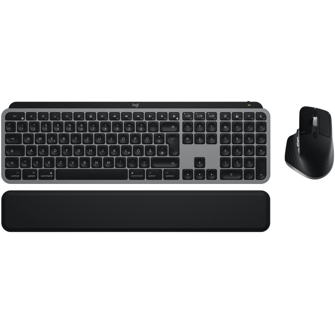 TAS MX KEYS S COMBO FOR MAC - Grey - QWERTZ, Bluetooth, Scissor key switch, LED backlight White, Full-size (100%)