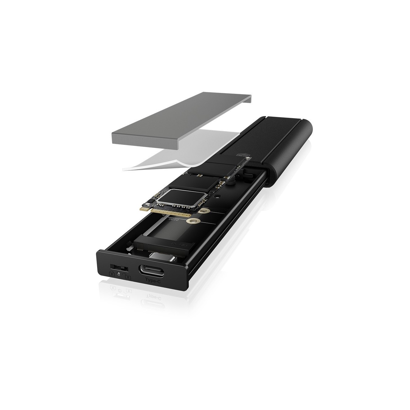 ICY BOX IB-1807MT-C31 External USB-C 3.2 Enclosure for M.2 NVMe SSD with Write Protection - IB-1807MT-C31
