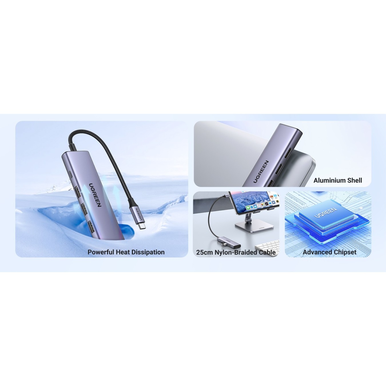 UGREEN Revodok 5-in-1 4K HDMI USB-C Hub with 3x USB-A 3.0 — Buy in Cyprus with Fast Delivery