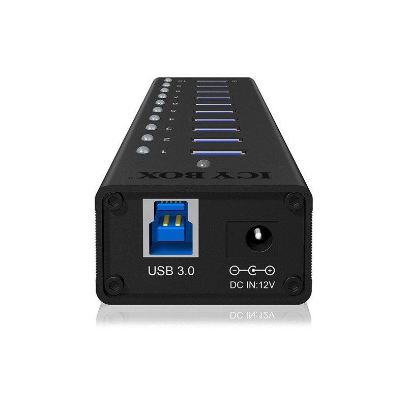 Buy HUB 10 Port. Ladeport Aluminium-mit Netzteil ICY BOX - Black, Aluminium, 100... in Cyprus, Nicosia, Limassol, Larnaka, Pafos