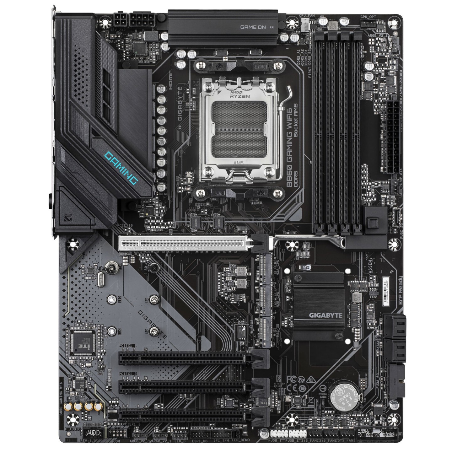 Gigabyte GA-B850 GAMING WIFI6 - AM5 ATX Motherboard, DDR5 4x DIMM up to 256GB, PCIe 5.0, Wi-Fi 6E, HDMI 2.1 (Brown)