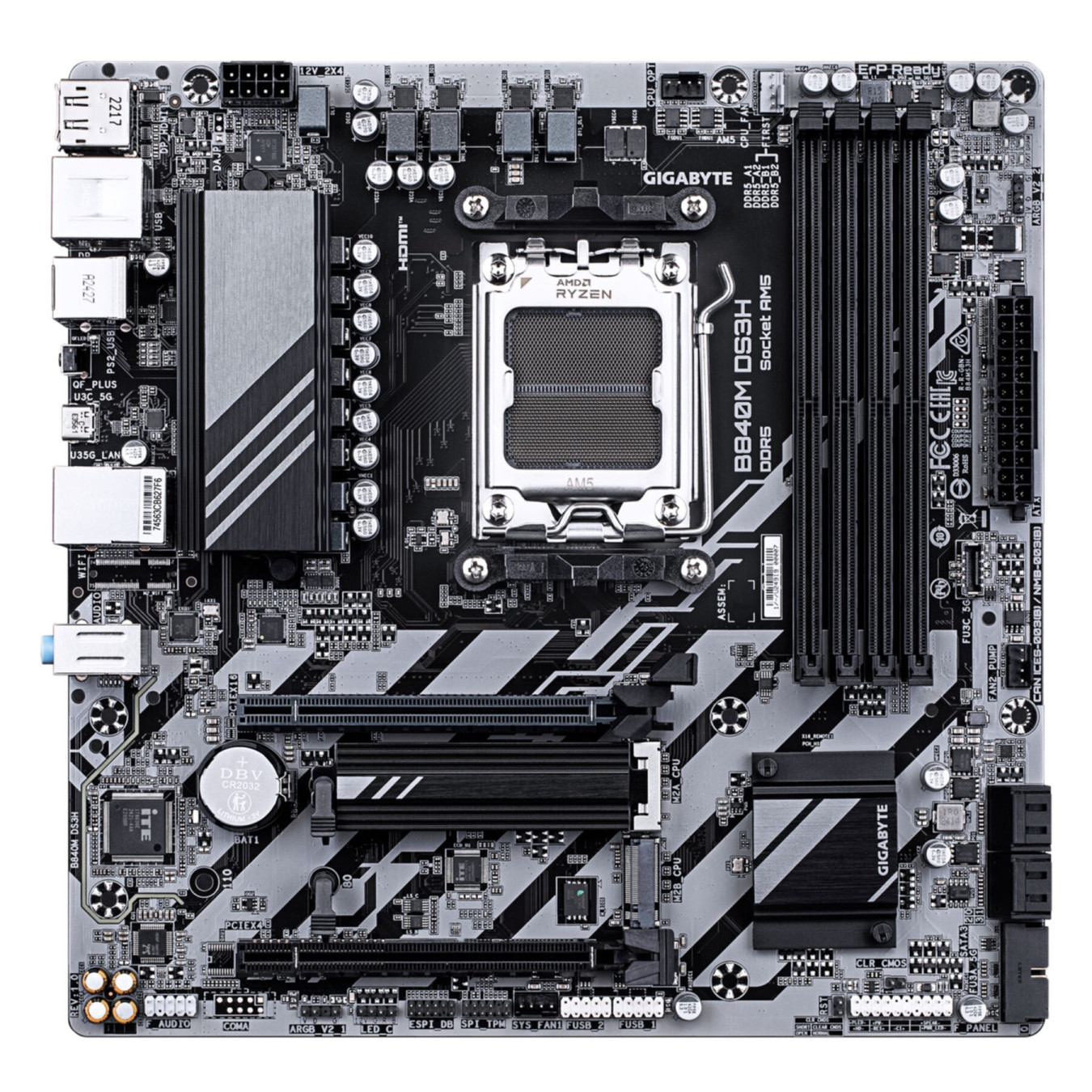 GIGABYTE GA-B840M DS3H - AM5 Micro-ATX Motherboard, DDR5, 4 DIMM, Up to 256GB — Buy in Cyprus with Fast Delivery