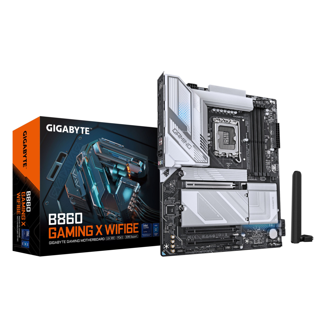 Gigabyte GA-B860 GAMING X WIFI6E - LGA1851 ATX Motherboard, DDR5 256GB, Wi‑Fi 6E, 2.5Gb Ethernet (Dark Brown)