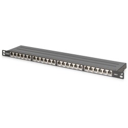 Buy DIGITUS Patch Panel - 0.5HE 24-Port Cat6 Shielded Black in Cyprus, Nicosia, Limassol, Larnaka, Pafos