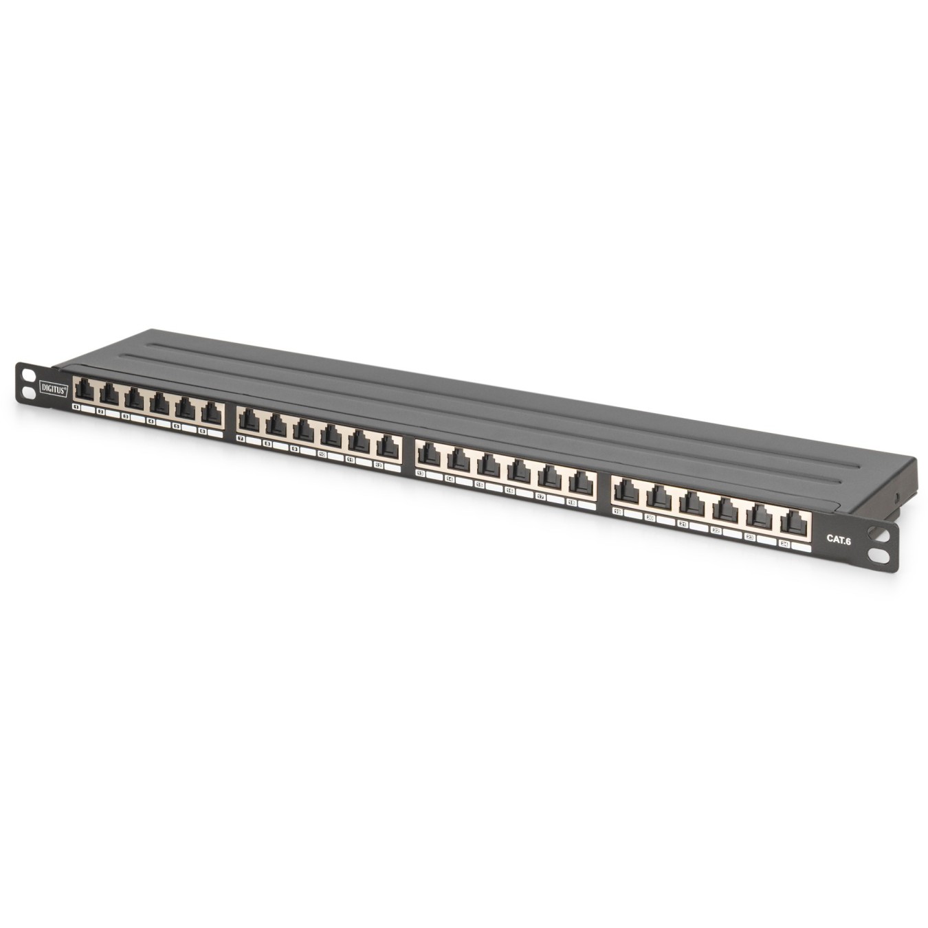 DIGITUS Patch Panel - 0.5HE 24-Port Cat6 Shielded Black — Buy in Cyprus with Fast Delivery
