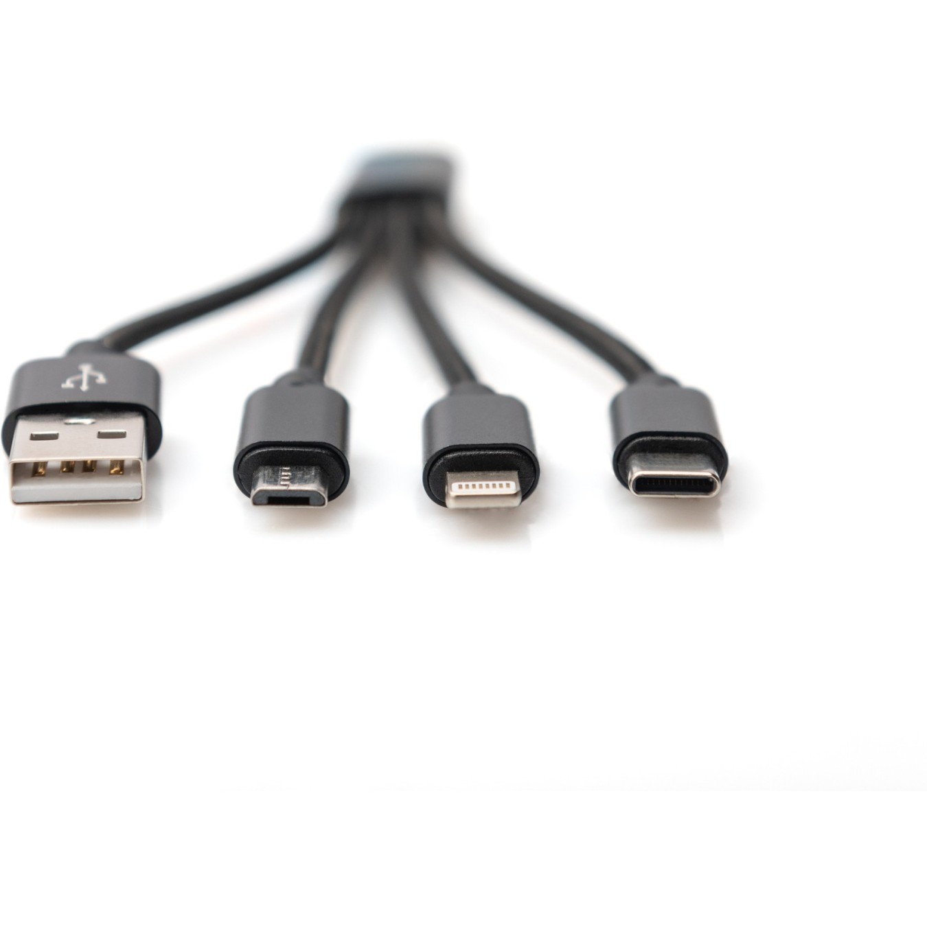DIGITUS 3-in-1 Ladekabel USB A Lightning + Micro USB + USB-C - Black, 5 m USB 2.0 Blister — Buy in Cyprus with Fast Delivery