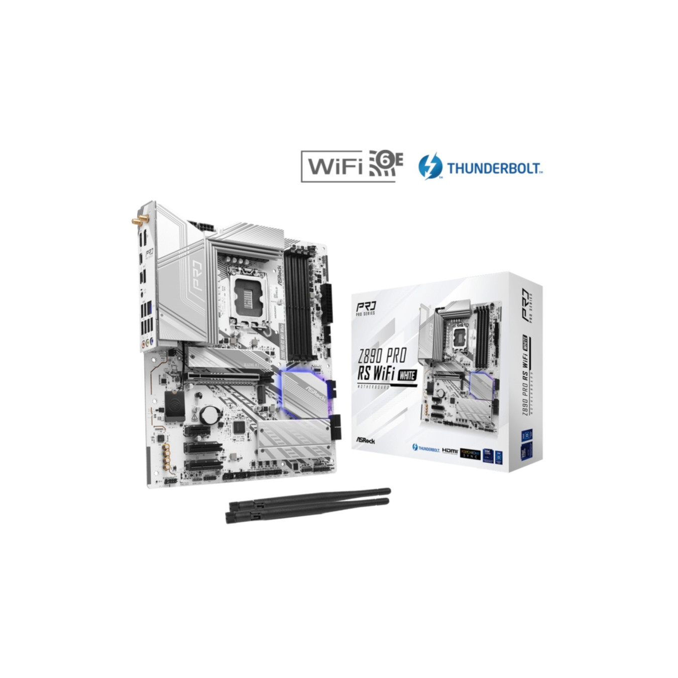 ASRock Z890 Pro RS WiFi White - Z890 ATX Motherboard, LGA1851, DDR5, Up to 256GB, Wi‑Fi 6E & 2.5Gb LAN