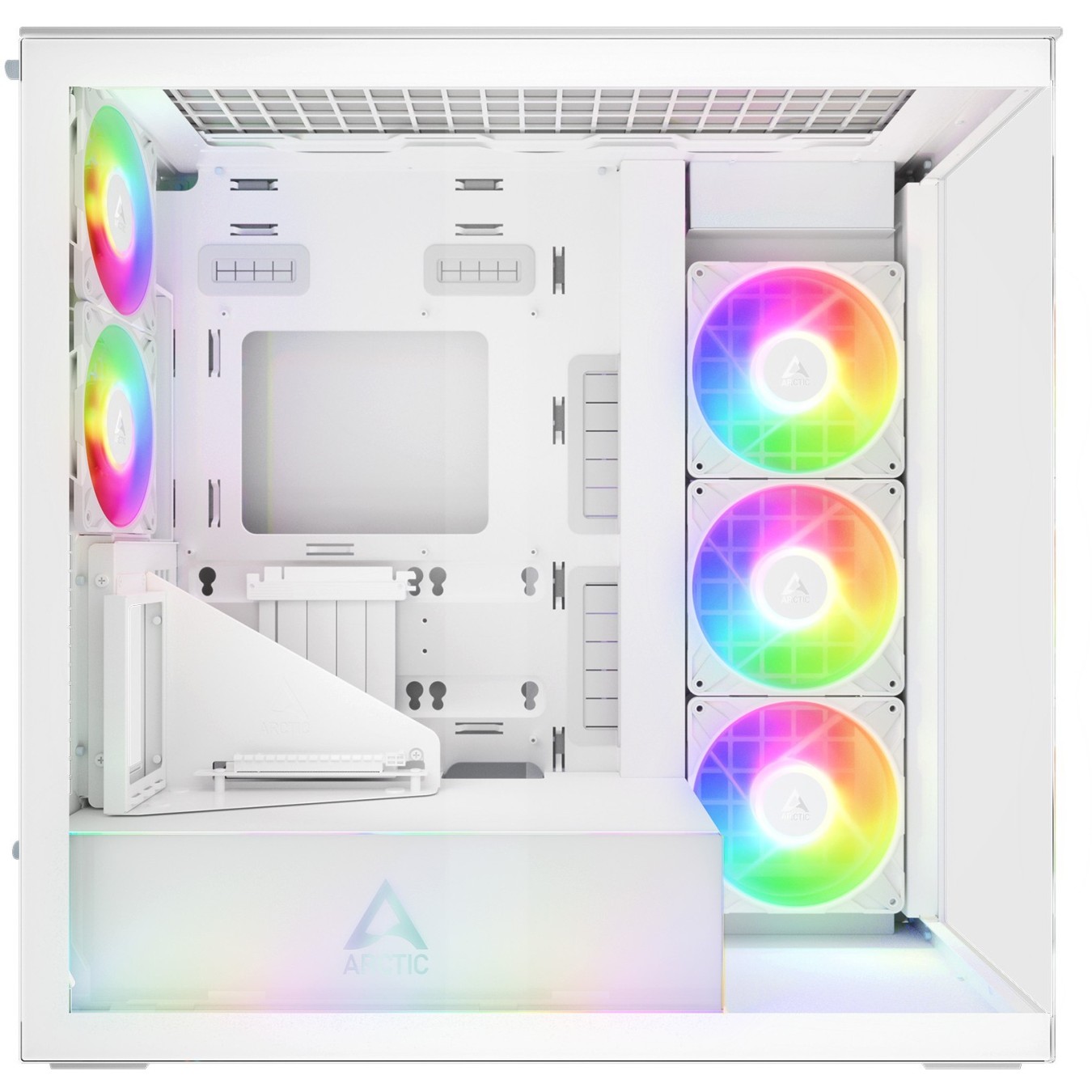 Arctic Xtender (White) transparent window with GPU vertical mount — Buy in Cyprus with Fast Delivery