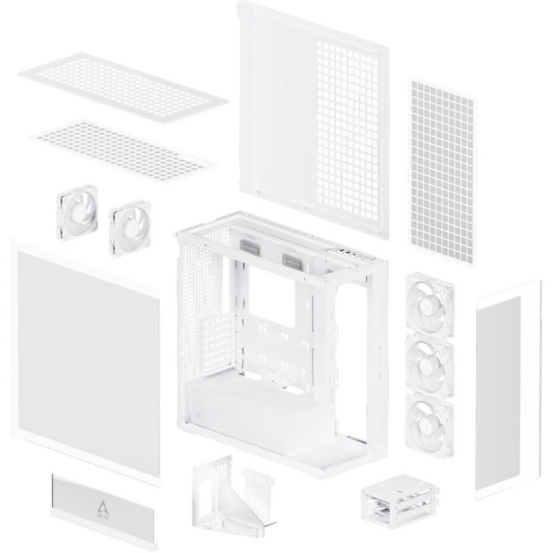 Buy Arctic Xtender (White) transparent window with GPU vertical mount in Cyprus, Nicosia, Limassol, Larnaka, Pafos