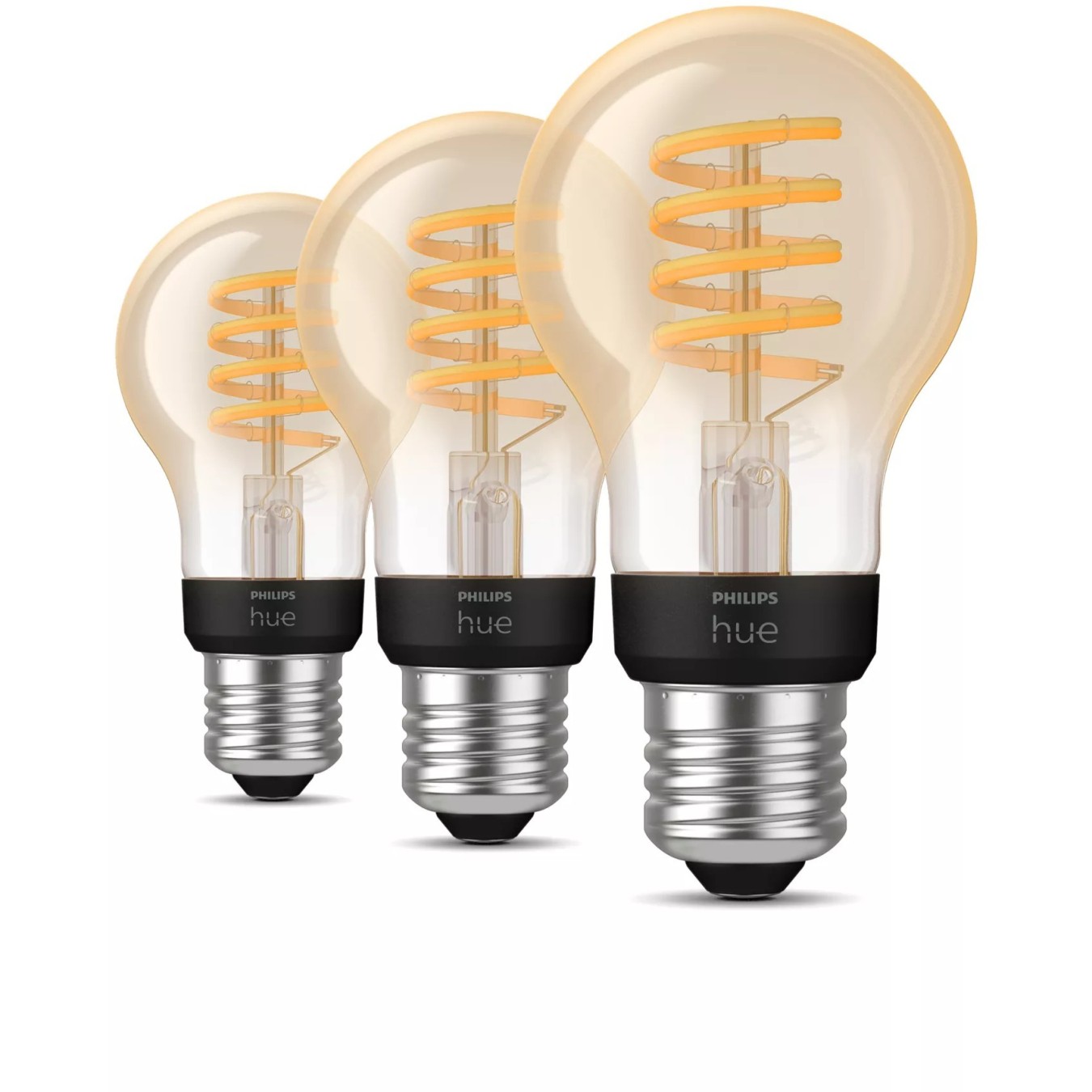 Philips Hue White Ambiance E27 Filament 3-pack - Characteristics (Bluetooth, E27, A60, 2200-4500 K, 7 W, CRI 80)