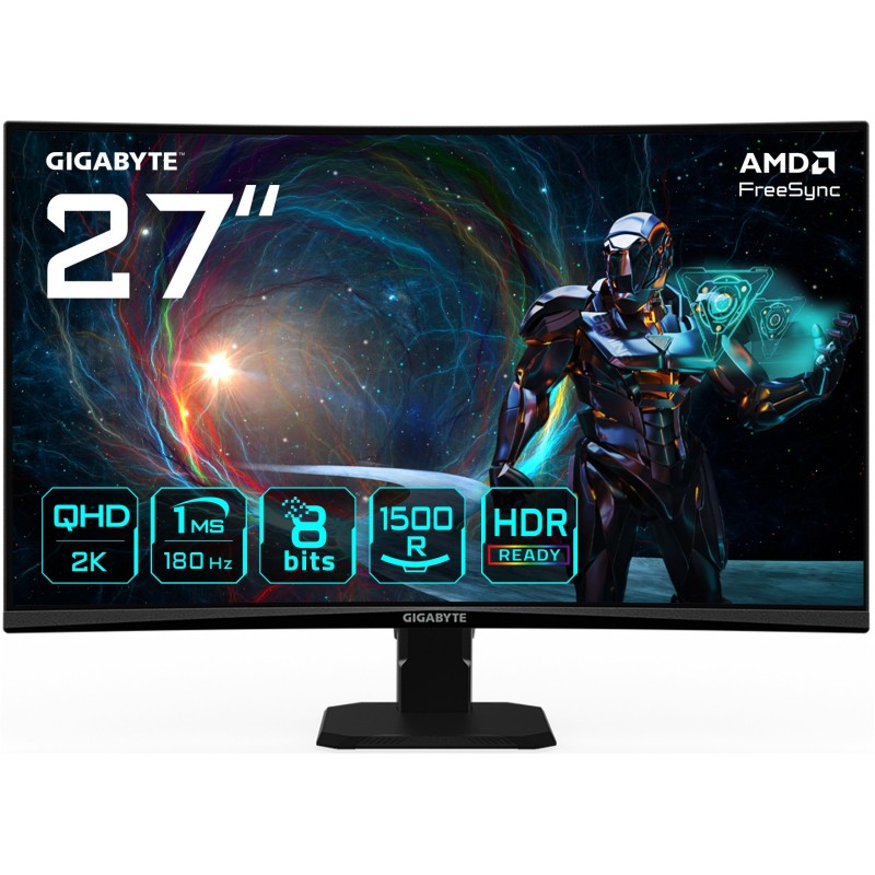 Buy GIGABYTE GS27QCA 68.6cm 27Zoll VA Monitor 2??560x1440 1?80Hz 250cd m2 HDMI 2... in Cyprus, Nicosia, Limassol, Larnaka, Pafos