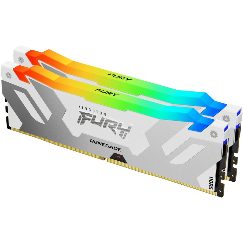 Buy KINGSTON 64GB 6400MT/s DDR5 CL32 DIMM Kit of 2 - FURY Renegade RGB White - XMP in Cyprus, Nicosia, Limassol, Larnaka, Pafos