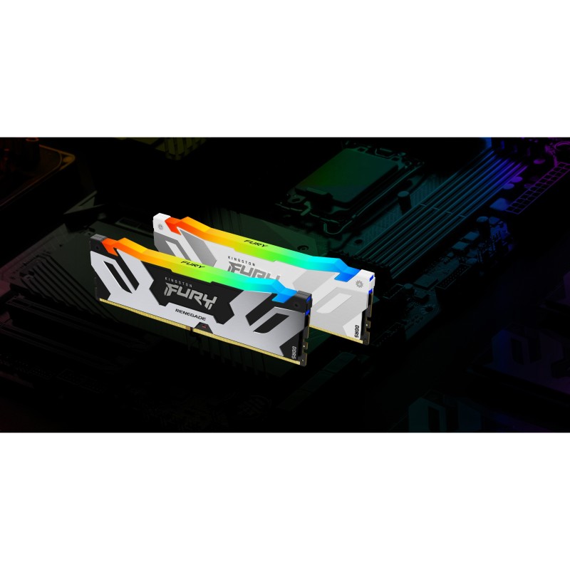 Buy KINGSTON 64GB 6400MT/s DDR5 CL32 DIMM Kit of 2 - FURY Renegade RGB White - XMP in Cyprus, Nicosia, Limassol, Larnaka, Pafos