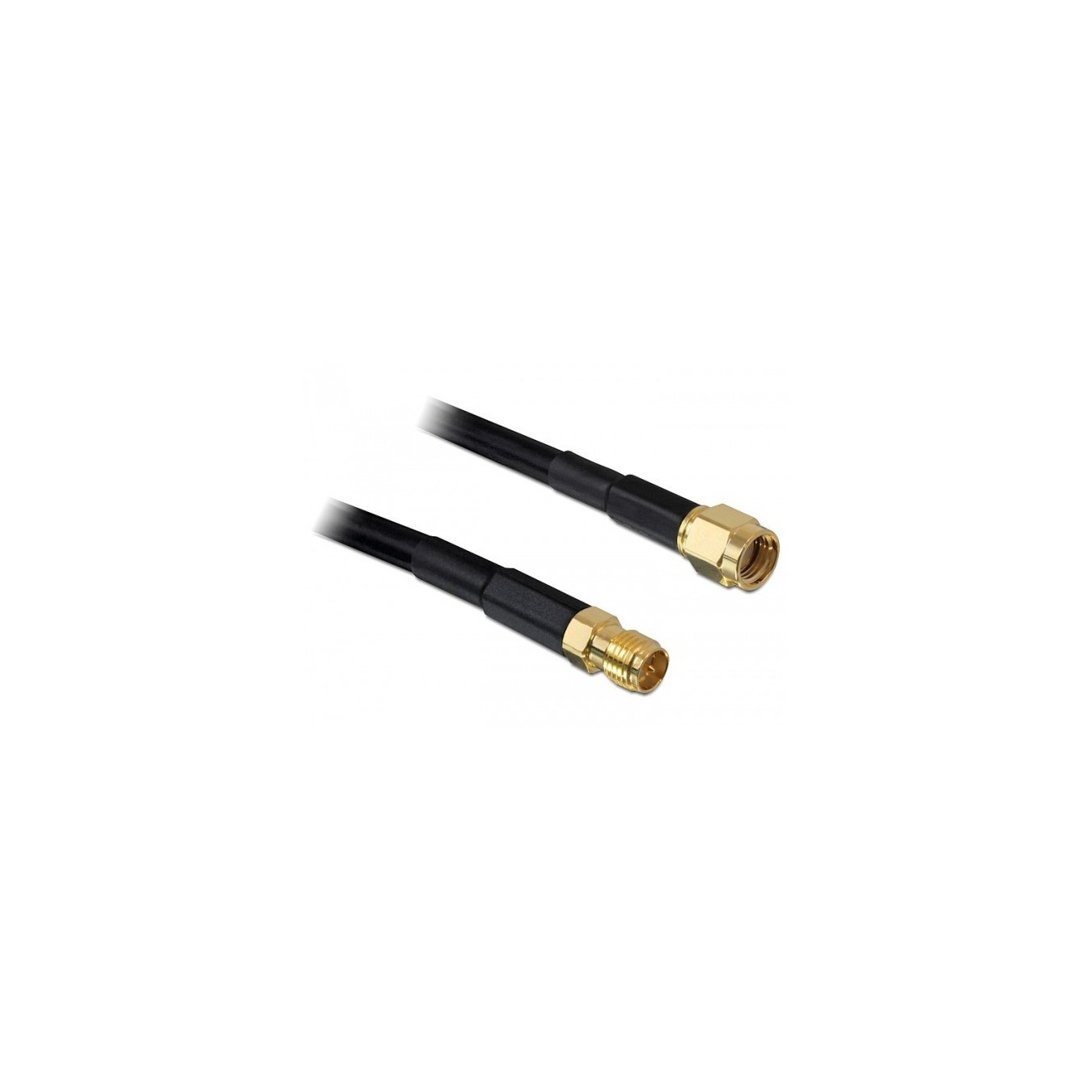 DELOCK WLANz Antenna Cable Extension 2m - (Black, RP-SMA to RP-SMA, CFD200) — Buy in Cyprus with Fast Delivery