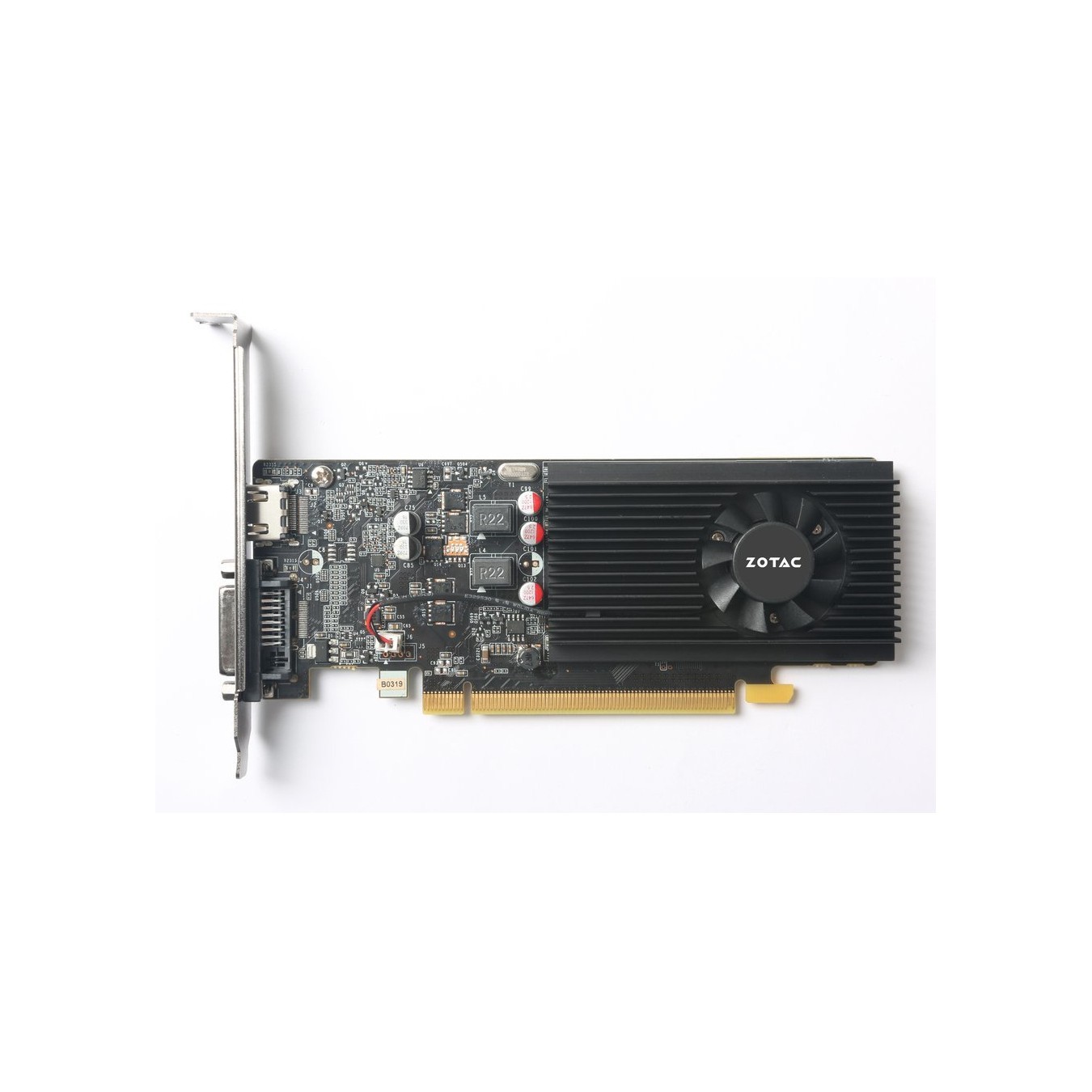 GT1030 2GB ZOTAC LP GDDR5 1Fan - ZT-P10300A-10L - Black, 2GB GDDR5, 64-bit, 6000 MHz, PCIe 3.0