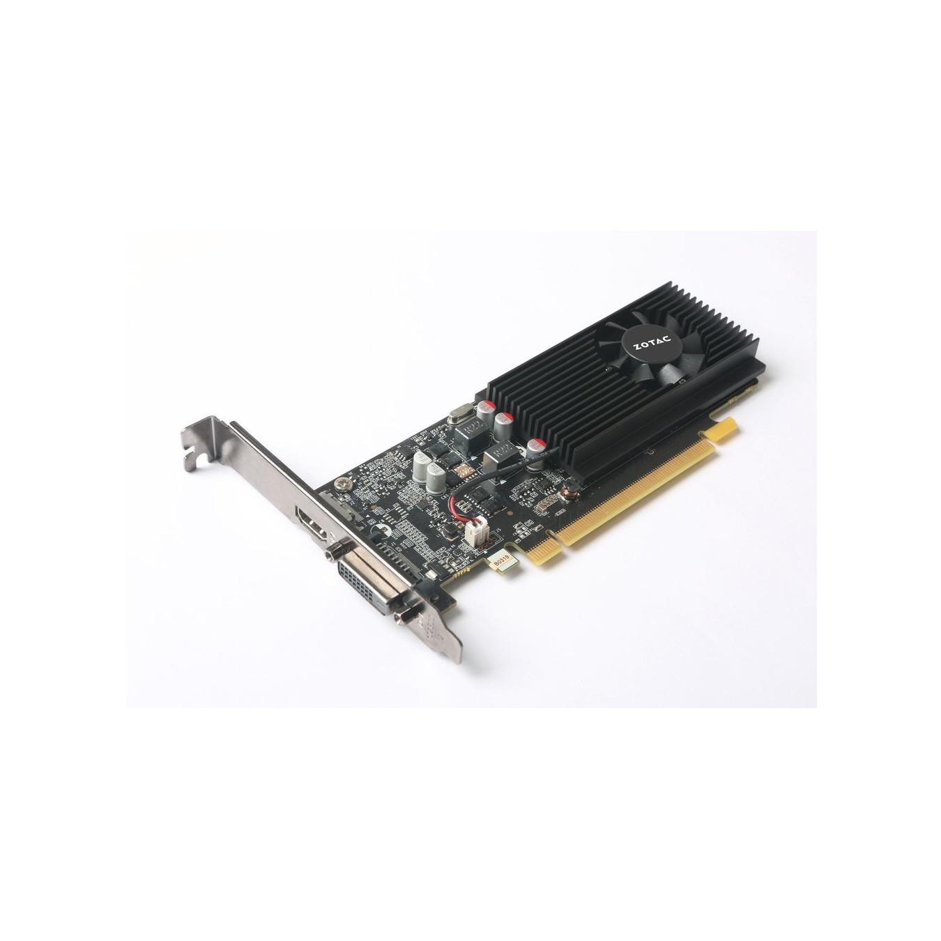 GT1030 2GB ZOTAC LP GDDR5 1Fan - ZT-P10300A-10L - Black, 2GB GDDR5, 64-bit, 6000 MHz, PCIe 3.0