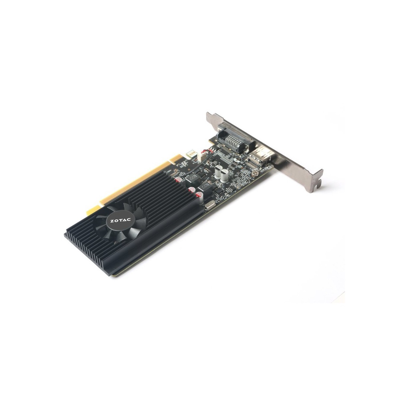 GT1030 2GB ZOTAC LP GDDR5 1Fan - ZT-P10300A-10L - Black, 2GB GDDR5, 64-bit, 6000 MHz, PCIe 3.0