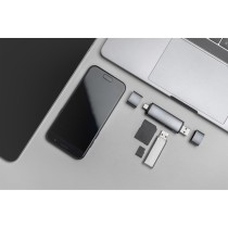 Digitus USB-C + USB 3.0 Card Reader OTG - SD & MicroSD, Aluminium, 5000 Mbit/s, CE, USB 3.2 Gen 1 Type-A/Type-C