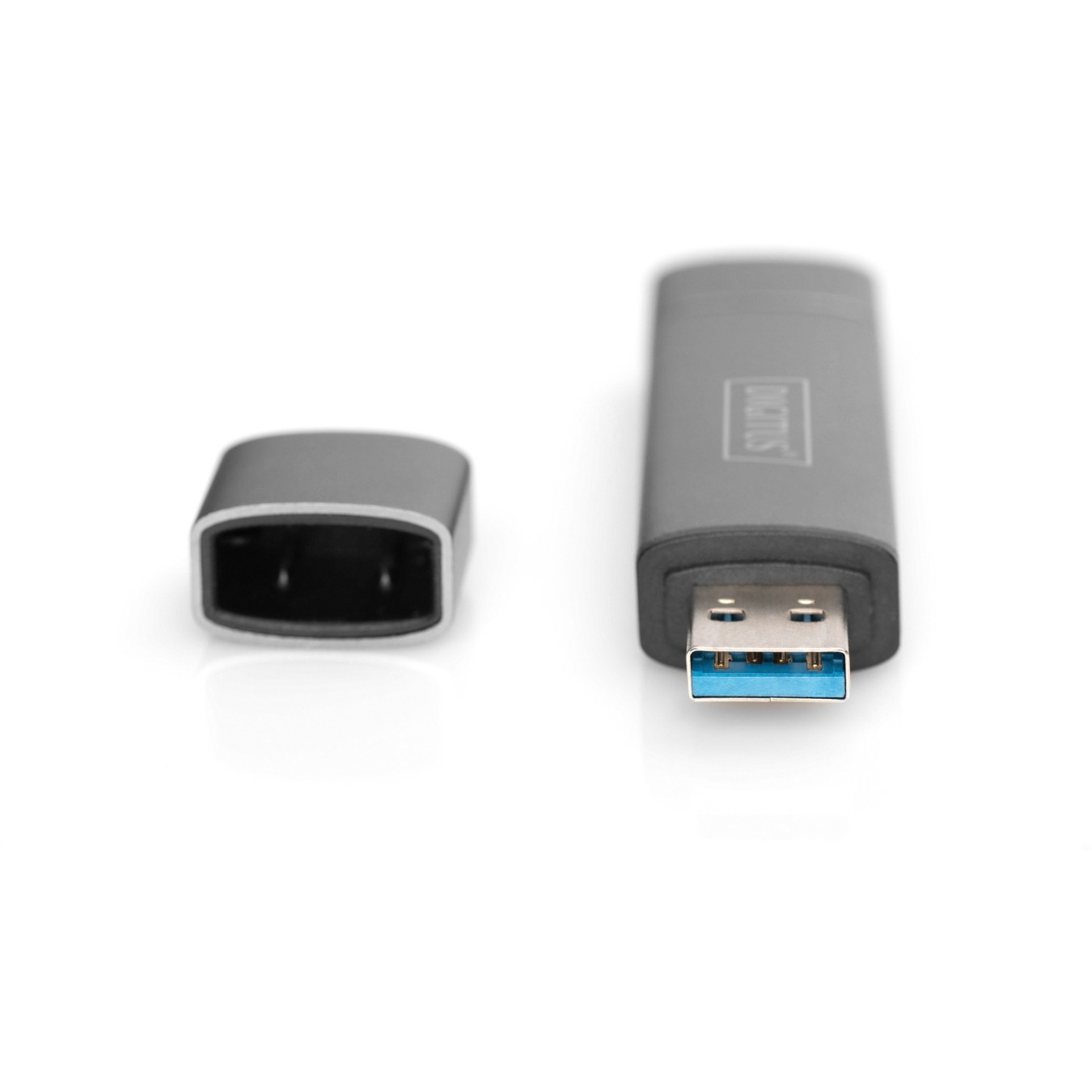 Digitus USB-C + USB 3.0 Card Reader OTG - SD & MicroSD, Aluminium, 5000 Mbit/s, CE, USB 3.2 Gen 1 Type-A/Type-C