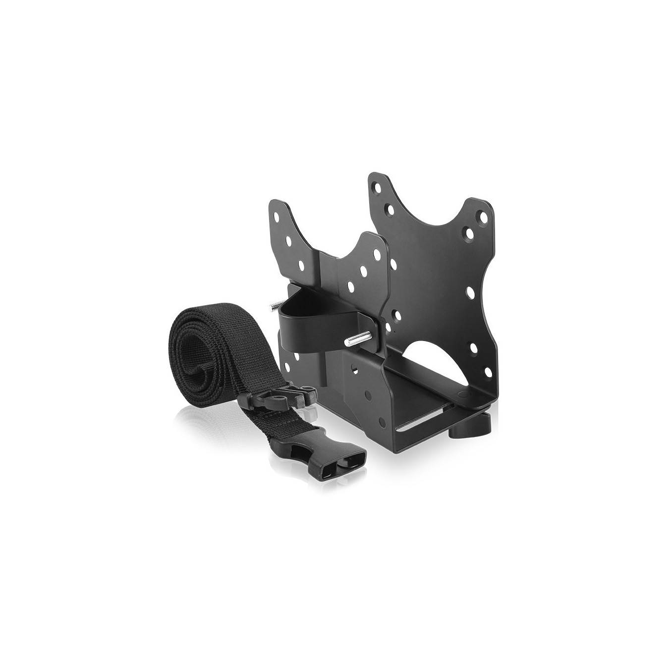 ICY BOX Mini PC Holder for Monitor Stand - IB-MSA102-VM - VESA 75x75/100x100 Compatible, Desk Clamp Arm, Single Arm