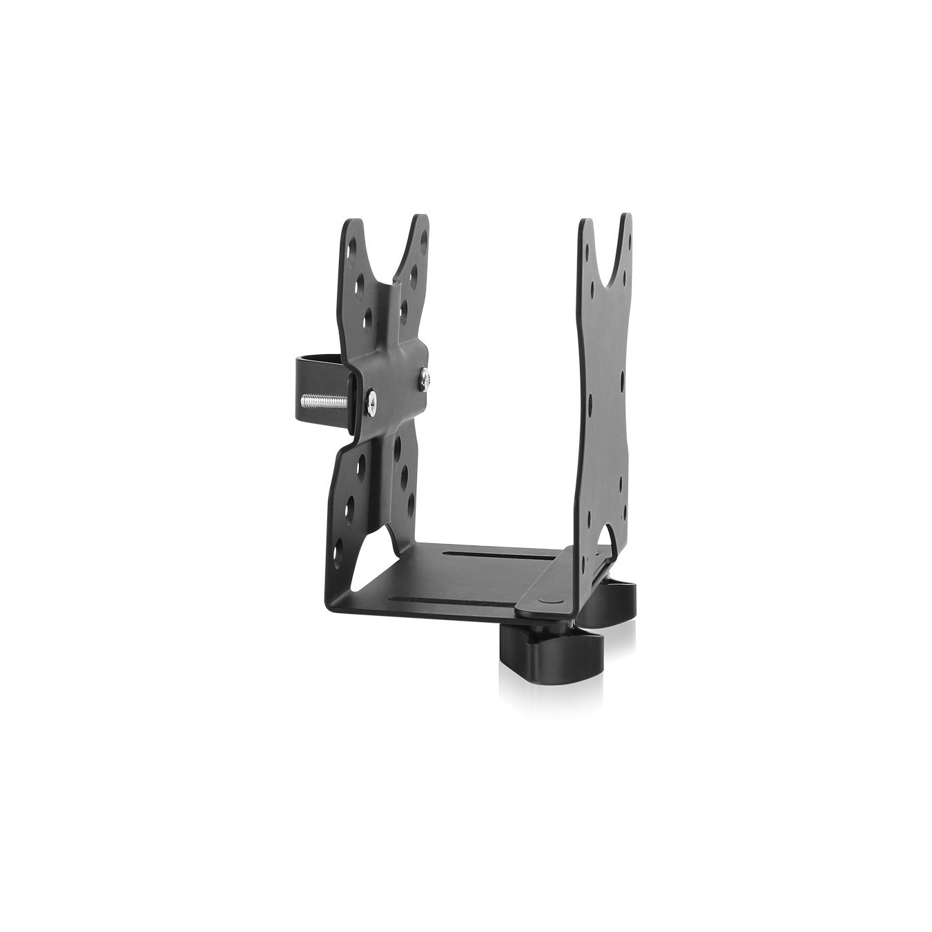 ICY BOX Mini PC Holder for Monitor Stand - IB-MSA102-VM - VESA 75x75/100x100 Compatible, Desk Clamp Arm, Single Arm