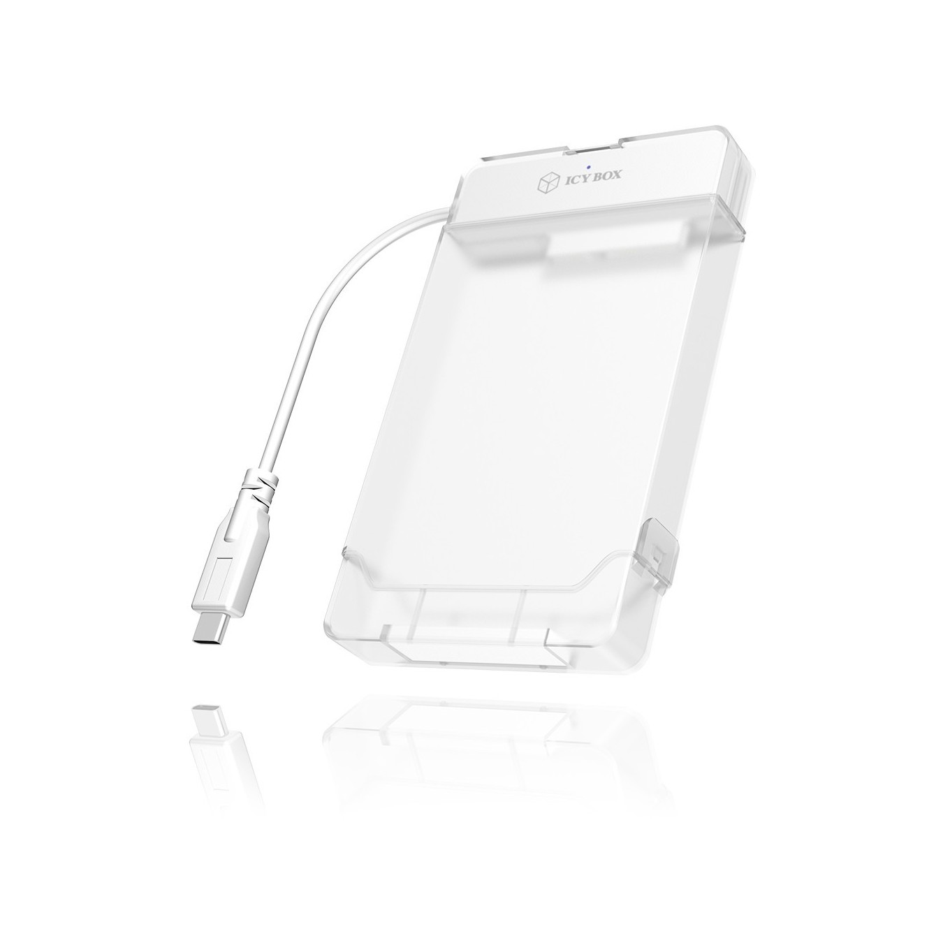 ICY BOX IB-AC703-C - 2.5" HDD/SSD Enclosure with USB-C, SATA III, 9.5 mm, Translucent White — Buy in Cyprus with Fast Delivery