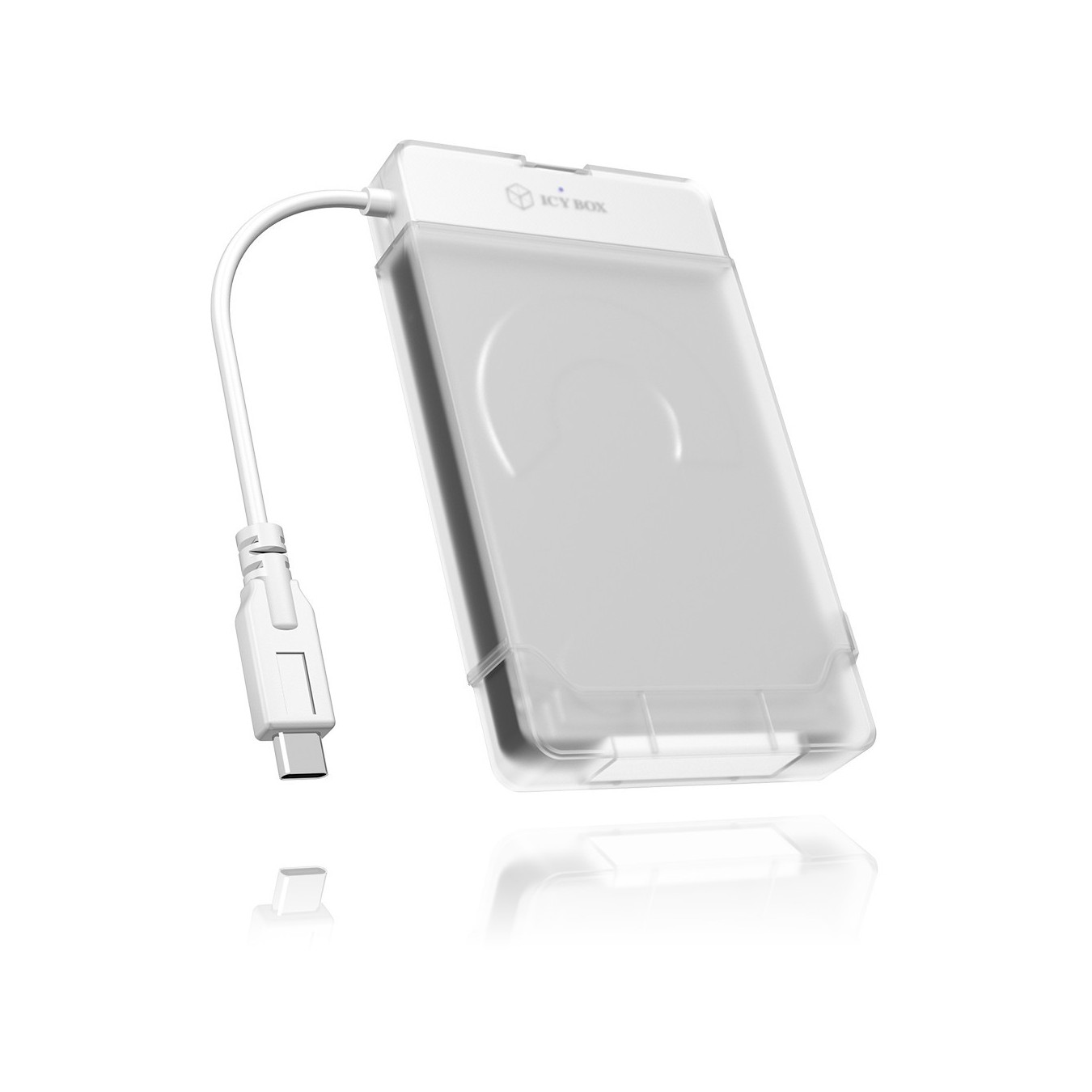 ICY BOX IB-AC703-C - 2.5" HDD/SSD Enclosure with USB-C, SATA III, 9.5 mm, Translucent White — Buy in Cyprus with Fast Delivery