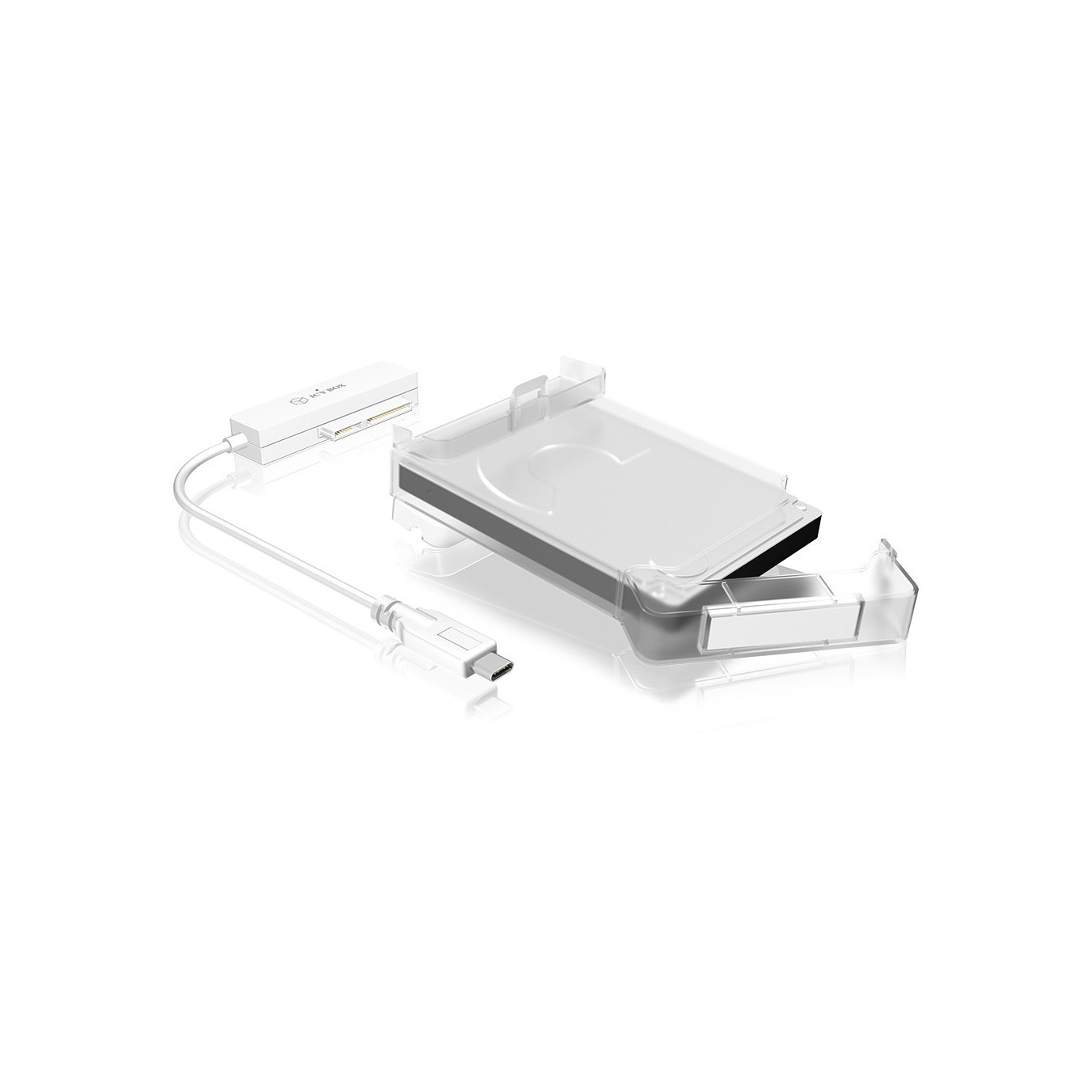 ICY BOX IB-AC703-C - 2.5" HDD/SSD Enclosure with USB-C, SATA III, 9.5 mm, Translucent White — Buy in Cyprus with Fast Delivery