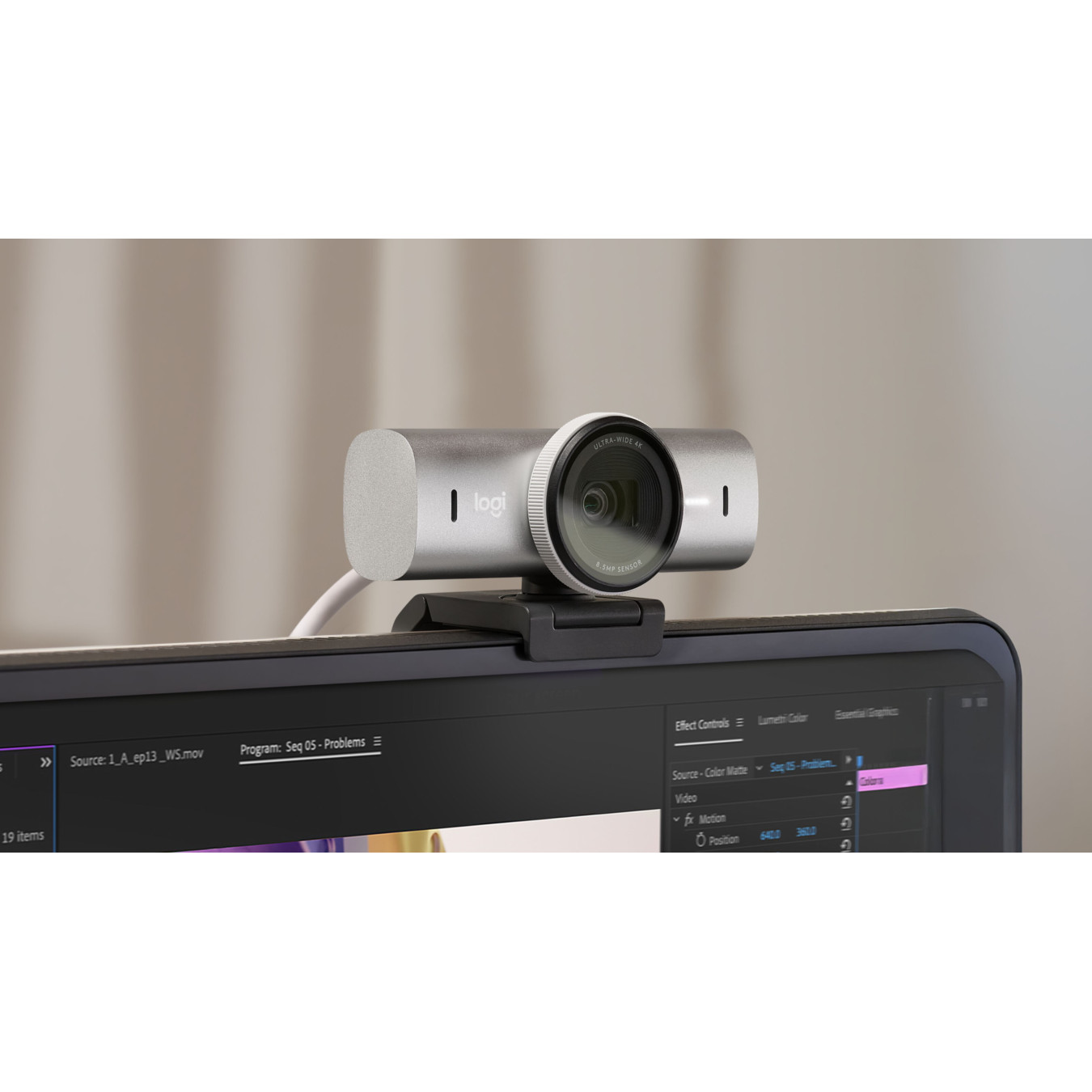Logitech Brio 4K Streaming Webcam - 960-001554 - 4K UHD, USB 3.0, Stereo Mics, Adjustable FOV