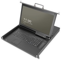 DIGITUS Modular HD LCD KVM Console with 17" TFT - Touchpad, 16-Port HDMI KVM, German Keyboard Layout