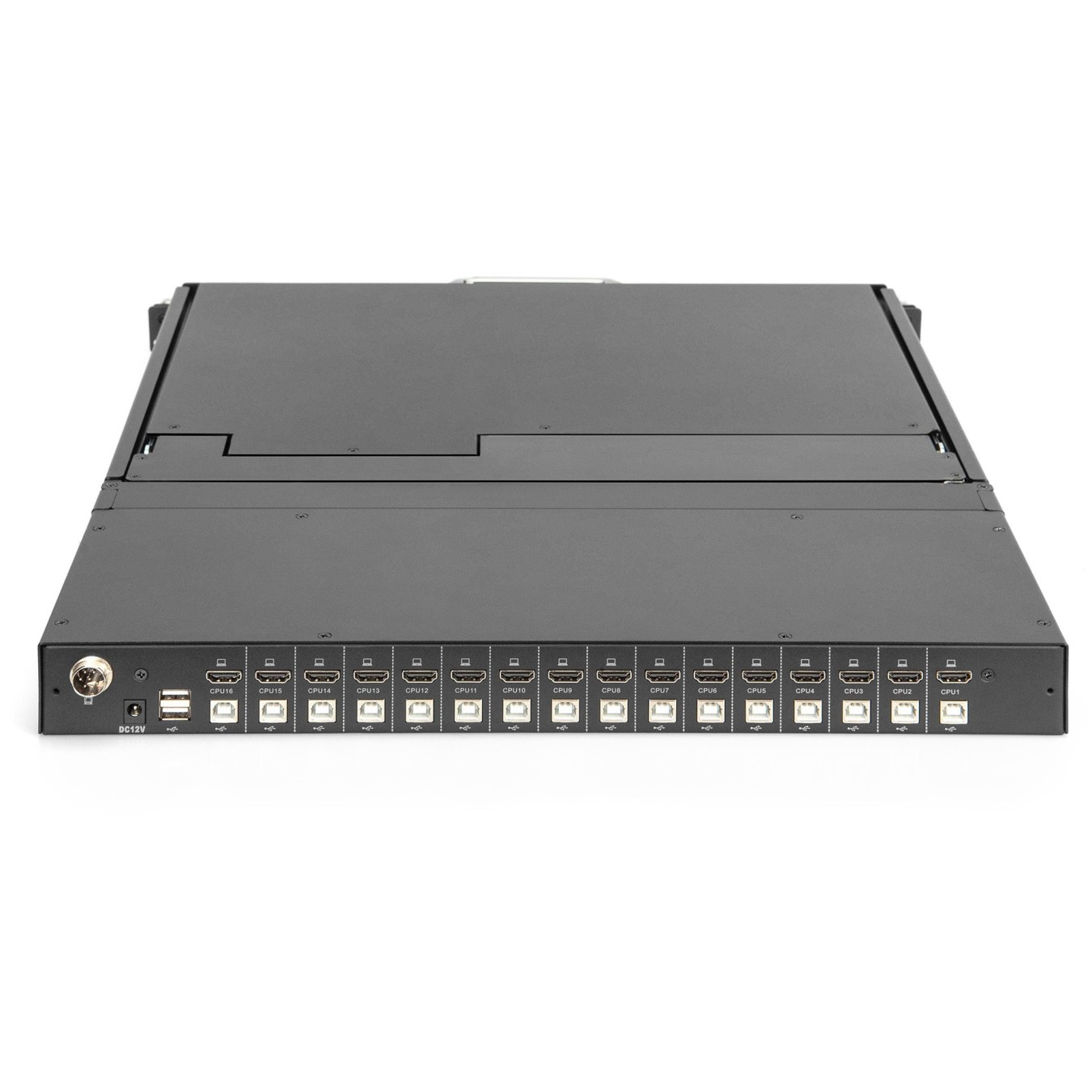 DIGITUS Modular HD LCD KVM Console with 17" TFT - Touchpad, 16-Port HDMI KVM, German Keyboard Layout