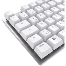 Cherry Keyboard KC 200 - KC 200 - Silver/White, 100% Full-size, Wired USB, Cherry MX Silent Red, German QWERTZ