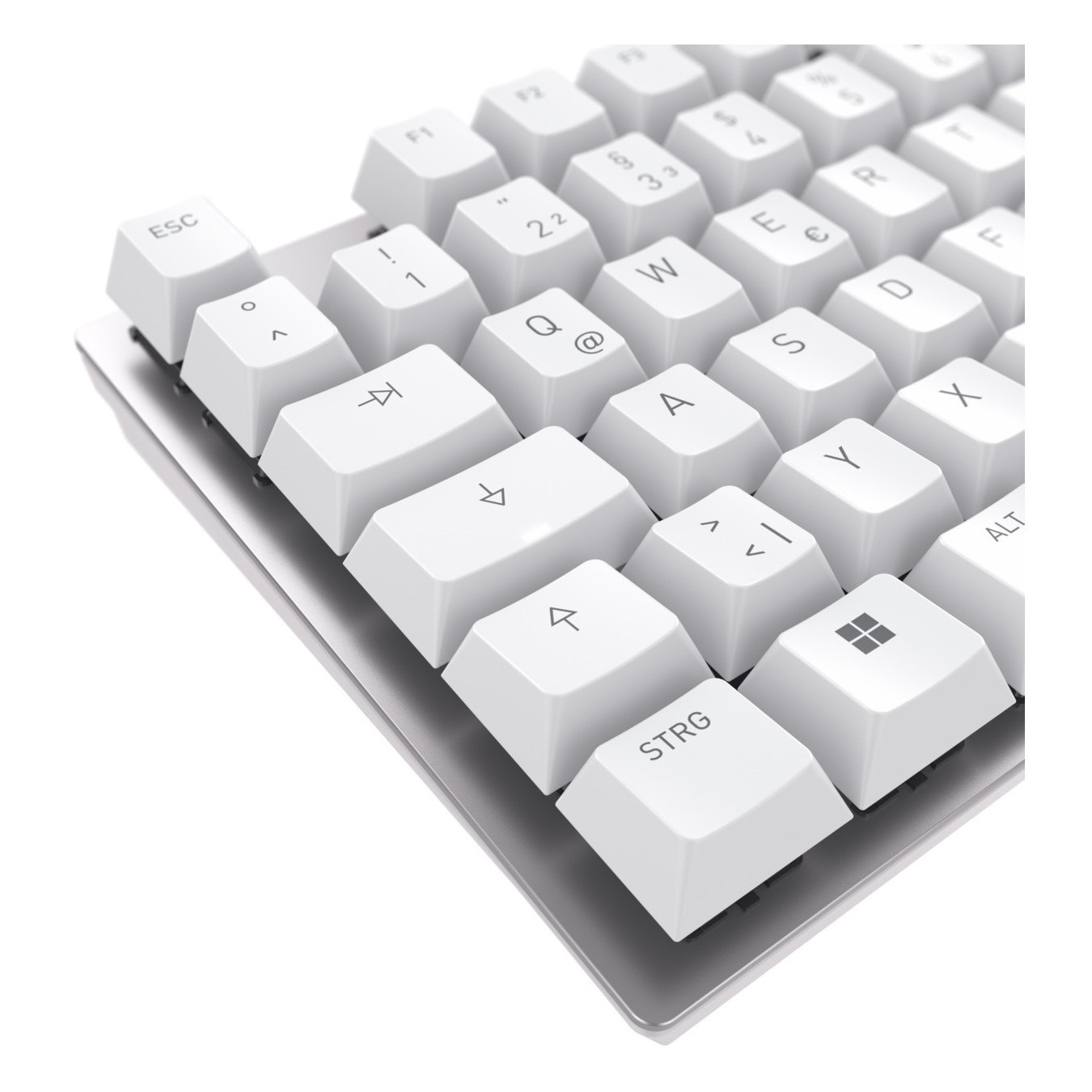 Cherry Keyboard KC 200 - KC 200 - Silver/White, 100% Full-size, Wired USB, Cherry MX Silent Red, German QWERTZ