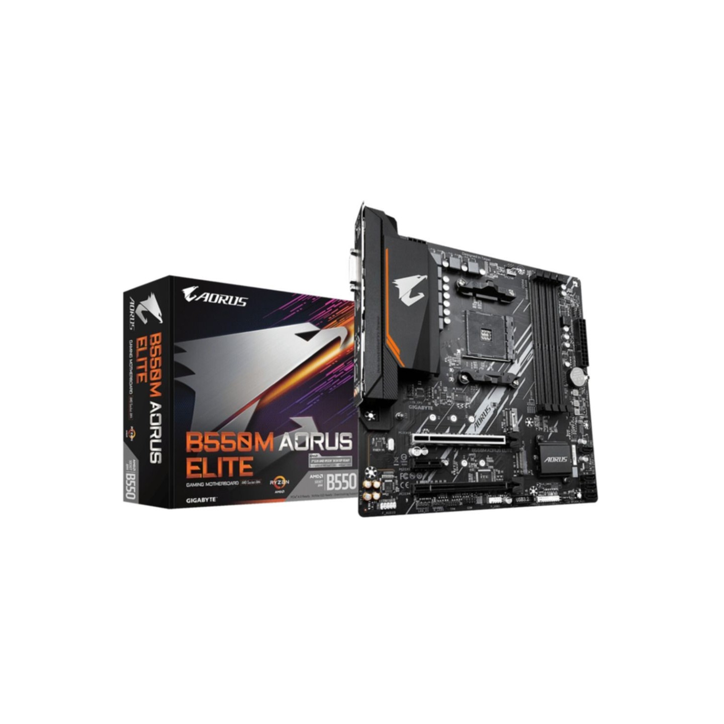 Gigabyte GA-B550M AORUS ELITE - B550 Micro-ATX Motherboard (AM4) - DDR4 up to 128GB, PCIe 4.0, 2x M.2, HDMI 2.1, Gigabit LAN