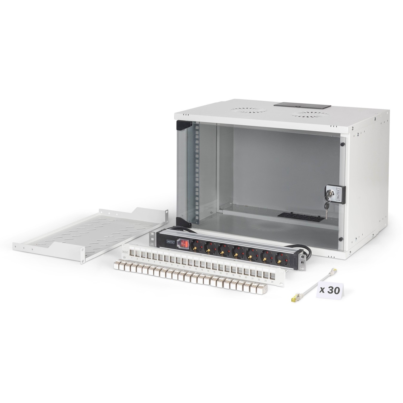 DIGITUS Wall Mount Rack - 7U - 540x400 mm - Grey — Buy in Cyprus with Fast Delivery