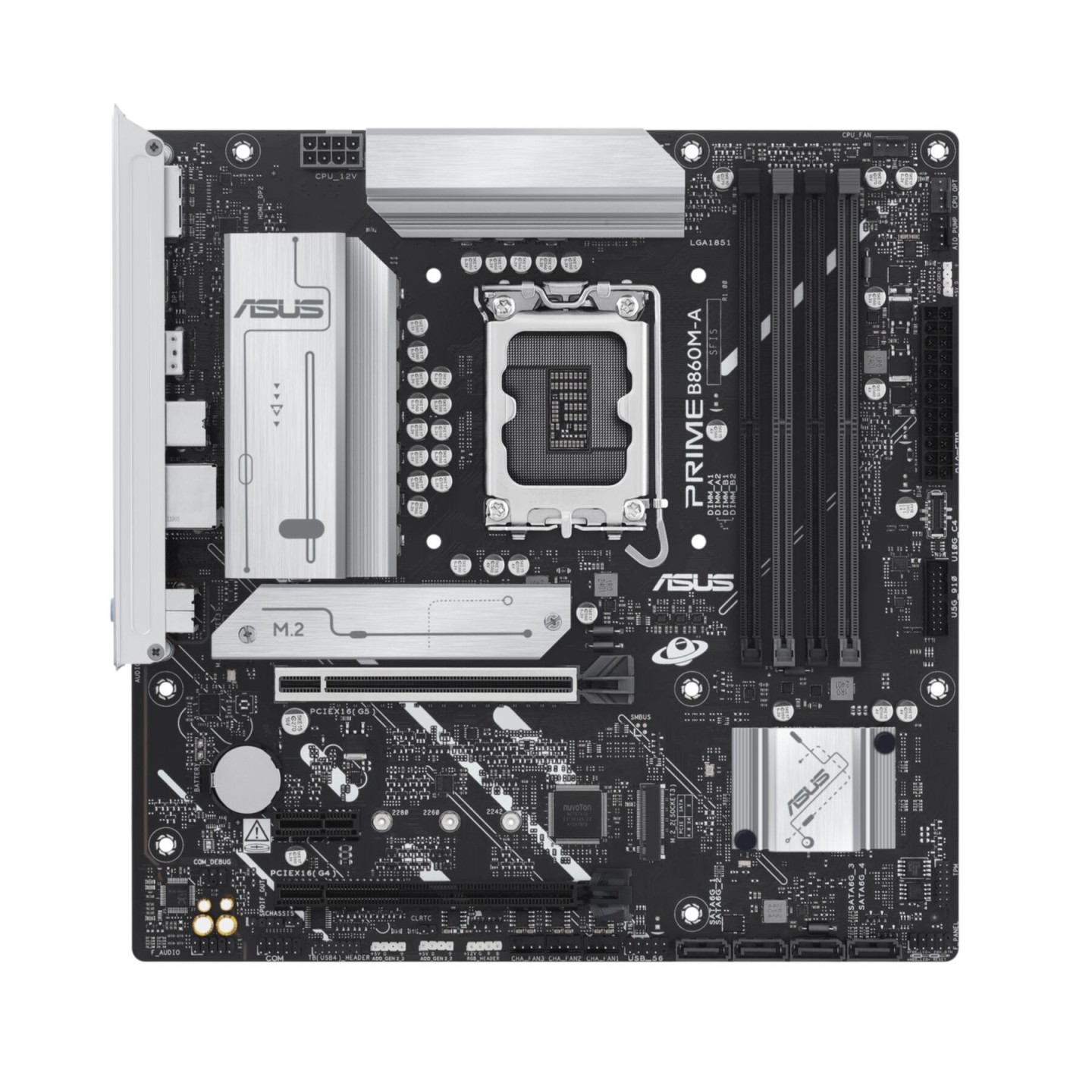 ASUS PRIME B860M-A-CSM - LGA1851 Micro-ATX, DDR5, Up to 256GB, PCIe 4.0, 2.5Gb LAN, 7.1 Audio (Boxed)