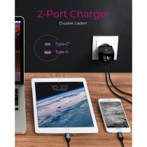 ICY BOX Charger 38W 2-Port USB-A 18W USB-C 30W Black — Buy in Cyprus with Fast Delivery